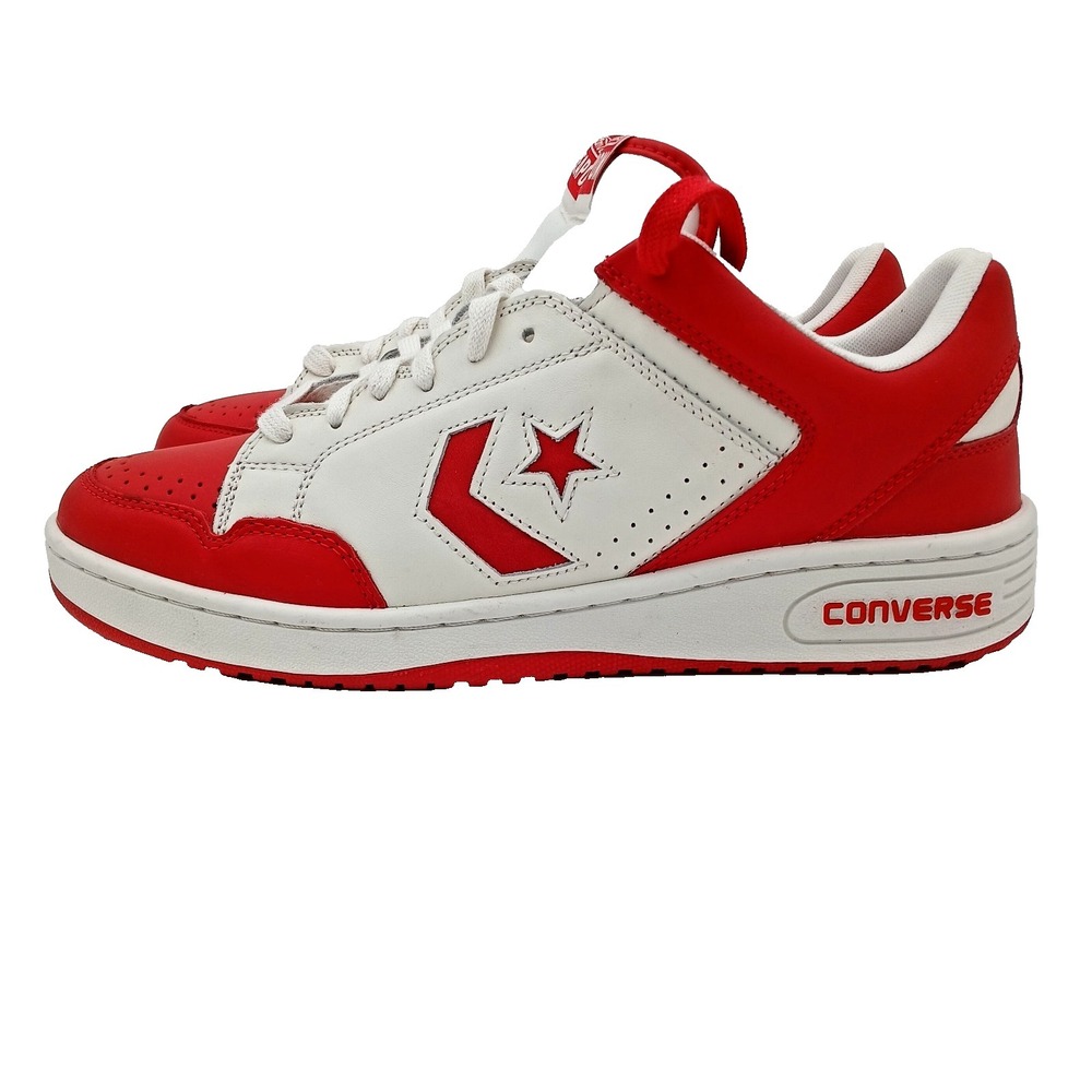 Converse Weapon Leather Low Basketball Shoes Mens 13 Red White A10598C